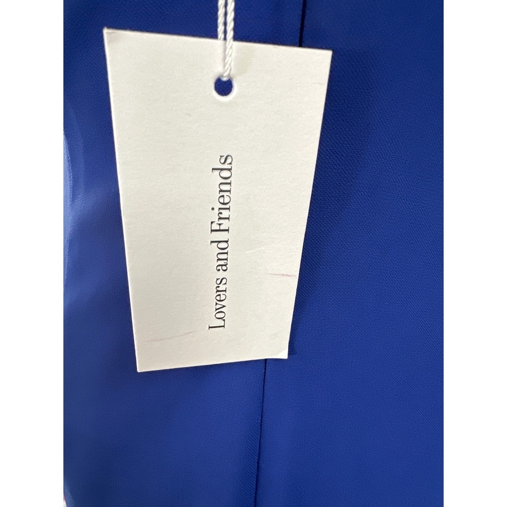 NWT Lovers + Friends Cobalt Blue Ruched Mini Dress Wedding Guest Cocktail S - Picture 9 of 11
